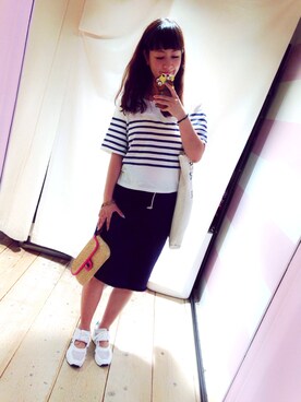 丸山理奈さん(レディース・163cm)の夏コーディネート