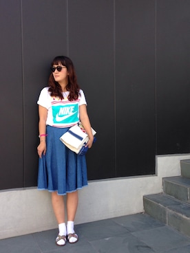 丸山理奈さん（レディース・163cm）の夏コーディネート