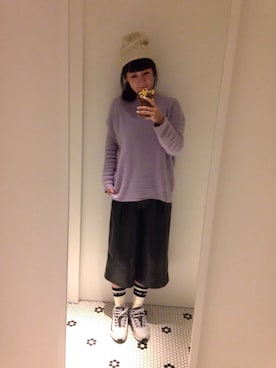 「カシミヤ」｜丸山理奈さん（レディース・163cm）の冬コーディネート