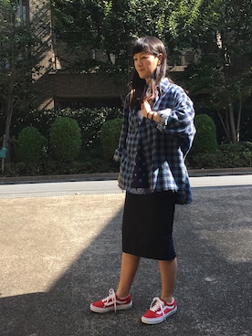 「OLD PARK（オールドパーク）のアイテム」を使った、丸山理奈さん（レディース・163cm）の秋コーディネート