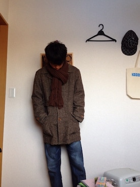 「バレンタインデートスタイル」｜「アイテム（トレンチコート）」を使った、タロさん（メンズ・178cm）の冬コーディネート