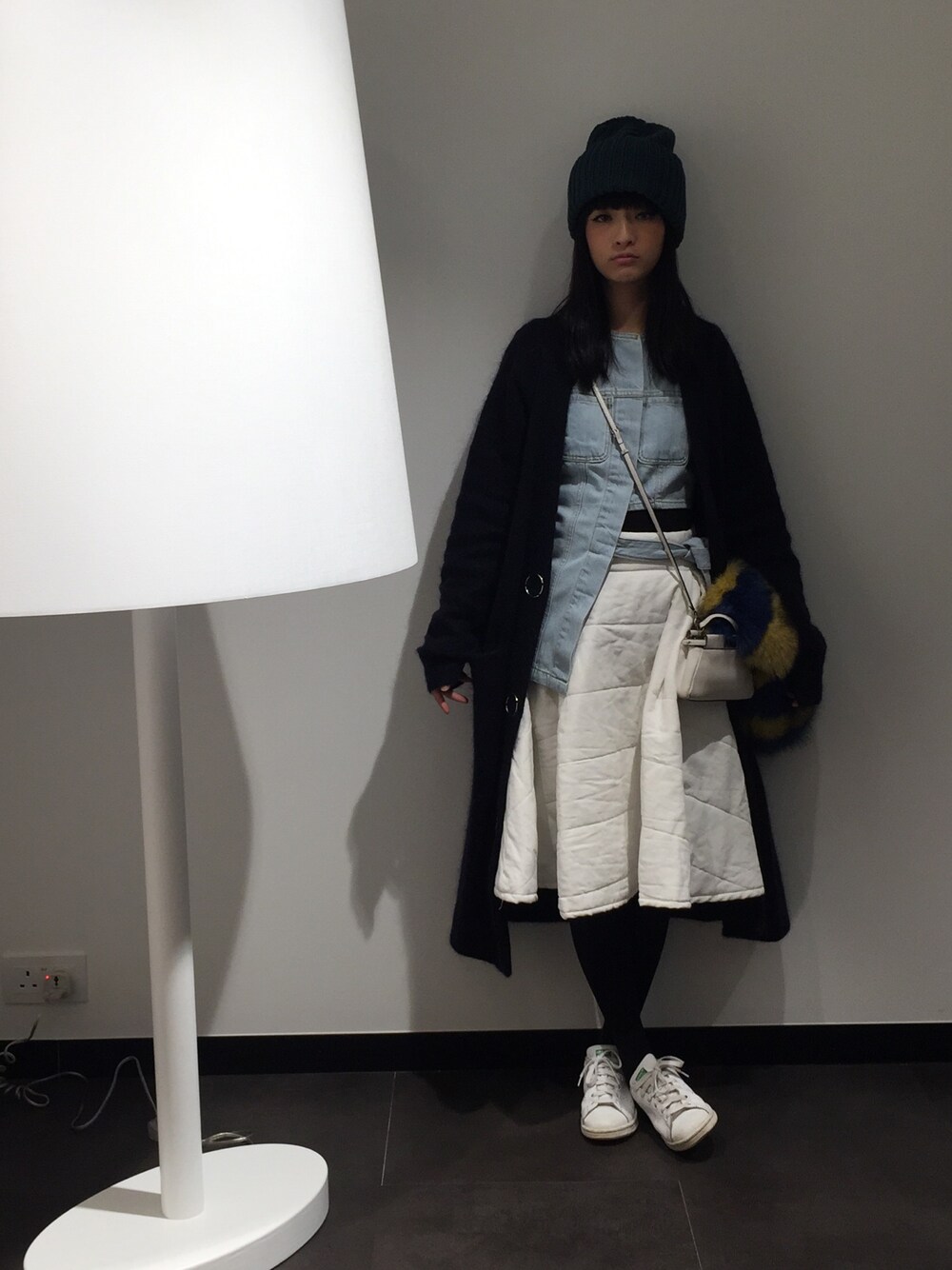 「ootd」｜「another storiesのアイテム（カーディガン/ボレロ、ブルー系）」を使った、karkarmanさん（レディース・158cm）の春コーディネートの1枚目の写真