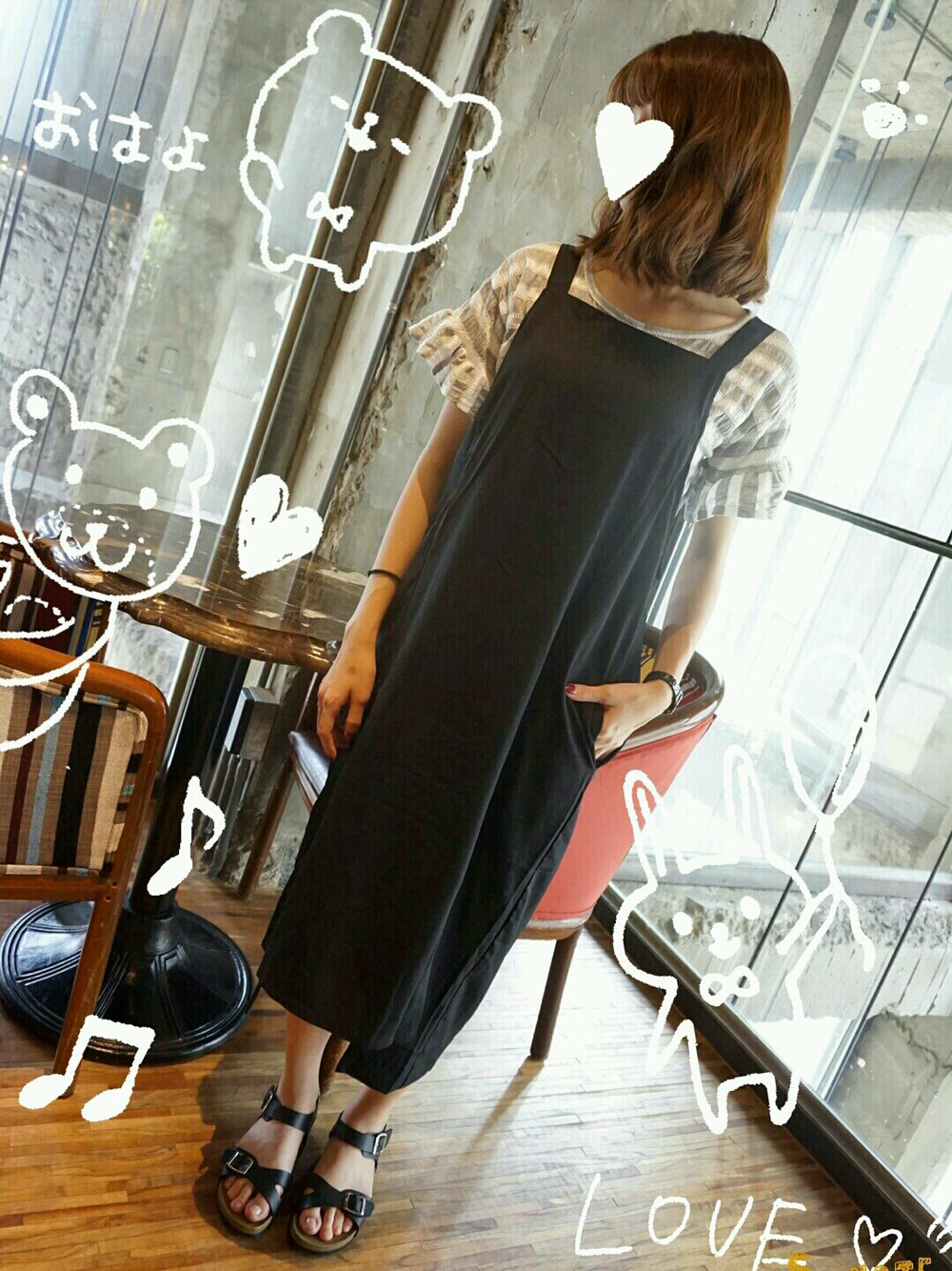 「Taiwan、TAIPEI、reah」｜「愛洋裝のアイテム（ワンピース/ドレス、ブラック系）」を使った、Reahさん（レディース・160cm）の春コーディネートの1枚目の写真