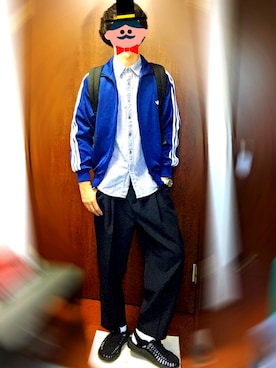 「サンダルに靴下」｜「アイテム（その他アウター）」を使った、jellyさん（メンズ・175cm）の秋コーディネート