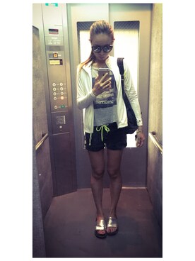 「トレーニング」｜「アイテム（サンダル）」を使った、shiori.uさん（レディース・166cm）の夏コーディネート