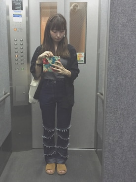 「BBQ」｜「アイテム（その他アウター）」を使った、ひらさわいずみさん（レディース・158cm）の秋コーディネート