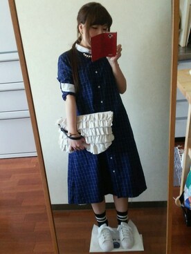 「アイテム（アナログ腕時計、ピンク系）」を使った、yuiさん（レディース・151cm）の秋コーディネート