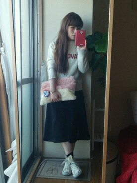 「アイテム（アナログ腕時計、ピンク系）」を使った、yuiさん（レディース・151cm）の秋コーディネート