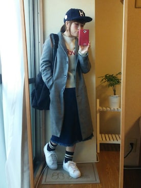 「アイテム（アナログ腕時計、ピンク系）」を使った、yuiさん（レディース・151cm）の秋コーディネート