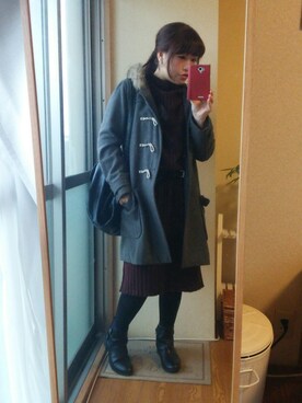 「アイテム（アナログ腕時計、ピンク系）」を使った、yuiさん（レディース・151cm）の冬コーディネート