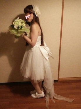 「ウェディングドレス」｜「アイテム（アクセサリー）」を使った、yuiさん（レディース・160cm）の冬コーディネート