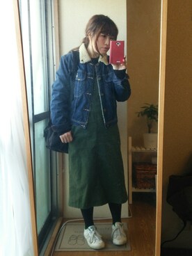「SEVENDAYS=SUNDAY（セブンデイズサンデイ）のアイテム（ジャンパースカート）」を使った、yuiさん（レディース・151cm）の冬コーディネート