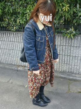 「アイテム（アナログ腕時計、ピンク系）」を使った、yuiさん（レディース・151cm）の冬コーディネート