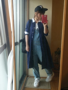 「HusHusH（ハッシュアッシュ）のアイテム（オールインワン・サロペット）」を使った、yuiさん（レディース・151cm）の春コーディネート