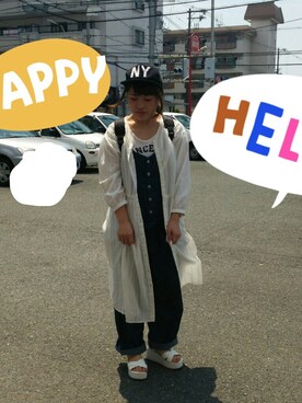 「ehka sopo（エヘカソポ）のアイテム（シャツワンピース）」を使った、yuiさん（レディース・151cm）の春コーディネート
