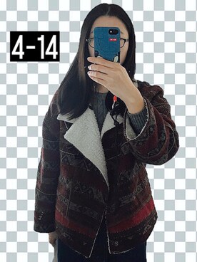 「school」｜「アイテム（ブルゾン）」を使った、tofuさん（レディース・172cm）の冬コーディネート