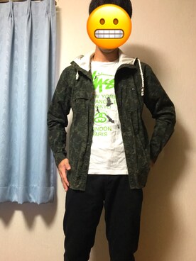 「迷彩柄」｜「アイテム（その他アウター）」を使った、kazuさんさん（メンズ・174cm）の秋コーディネート