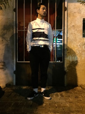 「オールバック」｜ウエノタニツトムさん（メンズ・178cm・20代）の秋コーディネート
