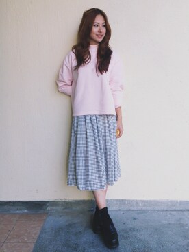 「MONKI（モンキ）のアイテム（パーカー）」を使った、Yuki Loveyさん（レディース・168cm）の夏コーディネート