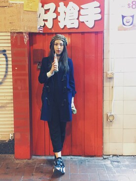 「MONKI（モンキ）のアイテム（つなぎ/オールインワン）」を使った、Yuki Loveyさん（レディース・168cm）の冬コーディネート