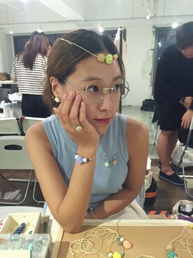 「initial（イニシャル）のアイテム（つなぎ/オールインワン）」を使った、Yuki Loveyさん（レディース・168cm）の夏コーディネート
