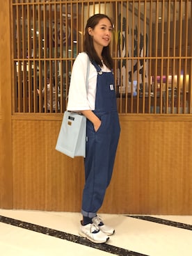 「chocoolate（チョコレート）のアイテム（つなぎ/オールインワン）」を使った、Yuki Loveyさん（レディース・168cm）の春コーディネート