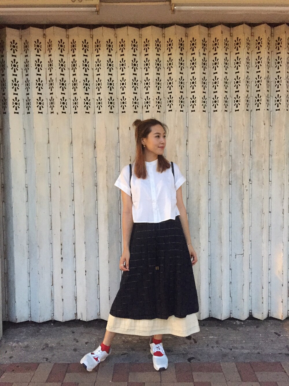 「ZaloraxWear、ZALORAxWEARstylesquad、summer、casual、simple、white」｜「ZALORAのアイテム（トップス、ホワイト系）」を使った、Yuki Loveyさん（レディース・168cm）の夏コーディネートの1枚目の写真