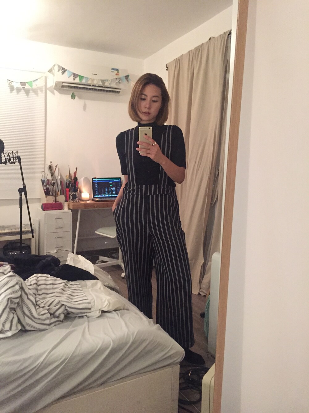 「autumn、jumpsuit、black、ZaloraxWear、ZALORAxWEARstylesquad」｜「ZALORAのアイテム（オールインワン・サロペット、その他）」を使った、Yuki Loveyさん（レディース・168cm）の秋コーディネートの1枚目の写真