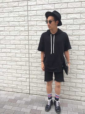 「アイテム（クラッチバッグ）」を使った、Norihitoさん（メンズ・177cm）の春コーディネート