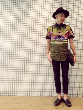 「アイテム（クラッチバッグ）」を使った、Norihitoさん（メンズ・177cm）の春コーディネート