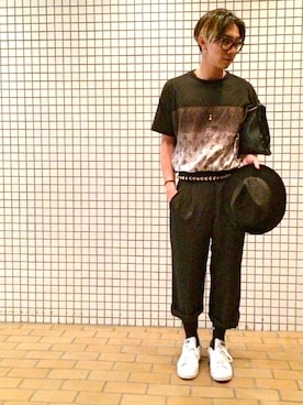 「アイテム（クラッチバッグ）」を使った、Norihitoさん（メンズ・177cm）の夏コーディネート