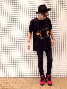 「ツバ広ハット」｜Norihitoさん（メンズ・177cm）の夏コーディネート