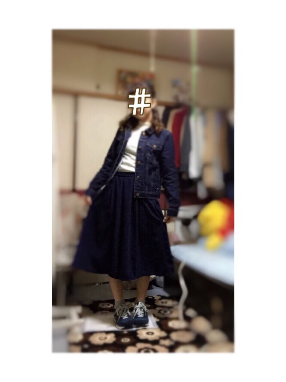「秋コーデ、New Balance」｜「NEW BALANCEのNew Balance/ニューバランス　ML574（スニーカー、ブルー系）」を使った、みほさん（レディース・152cm）の秋コーディネートの1枚目の写真