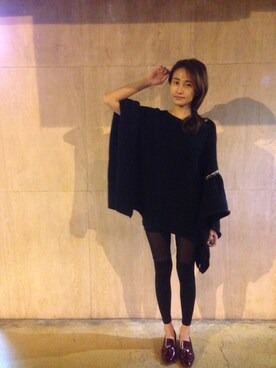 「Jeffrey Campbell（ジェフリーキャンベル）のアイテム（モカシン/デッキシューズ）」を使った、Kellychangさん（レディース・164cm）の冬コーディネート