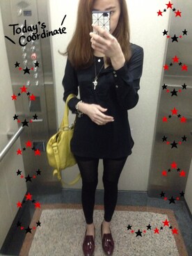 「Jeffrey Campbell（ジェフリーキャンベル）のアイテム（モカシン/デッキシューズ）」を使った、Kellychangさん（レディース・164cm）の冬コーディネート