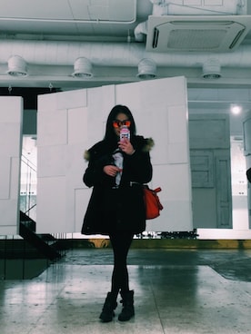 「SPIRALGIRL（スパイラルガール）のアイテム（モッズコート）」を使った、Kellychangさん（レディース・164cm）の冬コーディネート