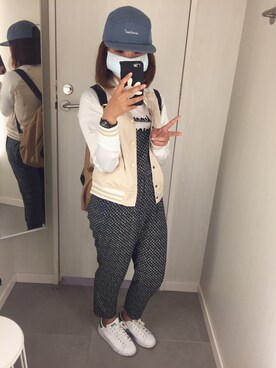 「キャップ女子」｜「アイテム（つなぎ/オールインワン）」を使った、エビイ-Abby-🦦さん（レディース・159cm）の春コーディネート