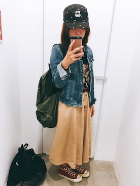 「MILKFED.」｜「アイテム（デニムジャケット）」を使った、エビイ-Abby-🦦さん（レディース・159cm）の秋コーディネート