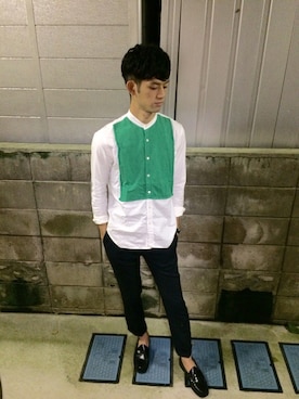 「SHIPS（シップス）のアイテム（その他シューズ）」を使った、atuさん（メンズ・184cm）の秋コーディネート