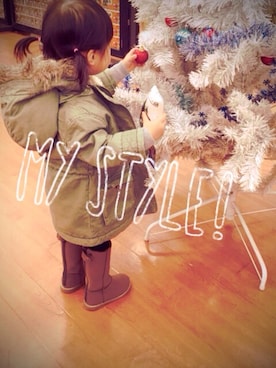 「babyGAP（babyGAP）のアイテム（モッズコート）」を使った、asahinaさん（キッズ・80cm）の冬コーディネート