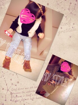 「babyGAP（babyGAP）のアイテム（モッズコート）」を使った、asahinaさん（キッズ・80cm）の冬コーディネート