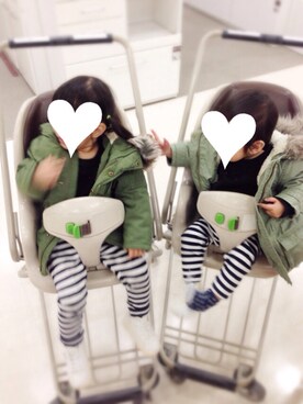 「babyGAP（babyGAP）のアイテム（モッズコート）」を使った、asahinaさん（キッズ・80cm）の冬コーディネート