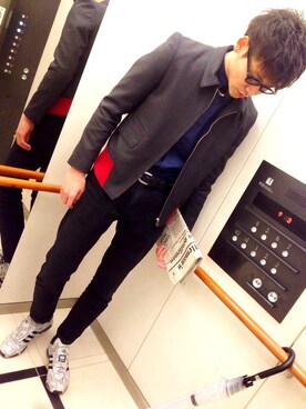 「JOHN LAWRENCE SULLIVAN accessory（ジョンローレンスサリバンアクセサリー）のアイテム（トップス）」を使った、Keita Imaishiさん（メンズ・183cm）の冬コーディネート