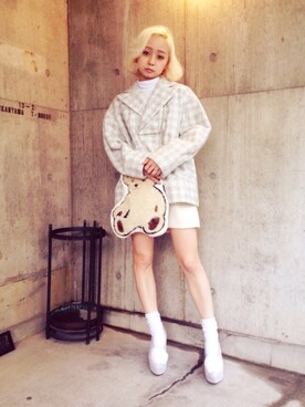 「G.V.G.V.（ジーヴィージーヴィー）のアイテム（レッグウェア）」を使った、risako fujieさん（レディース・153cm）の冬コーディネート