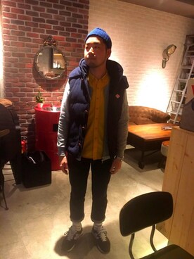 「TAIPEI」｜「アイテム（ダウンジャケット/コート）」を使った、雄太郎さん（メンズ・173cm）の春コーディネート