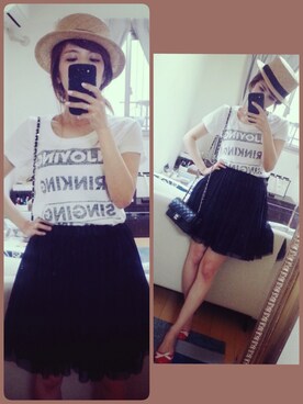 「chanel」｜「アイテム（レインシューズ）」を使った、KAOさん（レディース・154cm）の春コーディネート