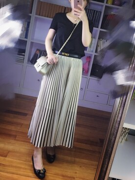 「CHANEL（シャネル）のアイテム（ショルダーバッグ、その他）」を使った、阿miu白白さん（レディース・160cm）の夏コーディネート