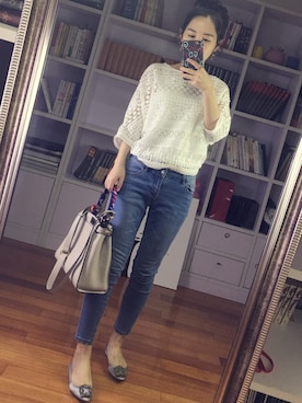 「Etam（エタム）のアイテム（パンツ）」を使った、阿miu白白さん（レディース・160cm）の秋コーディネート