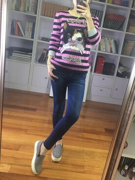 「GUCCI（グッチ）のアイテム（ニット/セーター、その他）」を使った、阿miu白白さん（レディース・160cm）の秋コーディネート