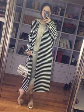 「Max Mara（マックスマーラ）のアイテム（ダウンジャケット/コート、その他）」を使った、阿miu白白さん（レディース・160cm）の秋コーディネート